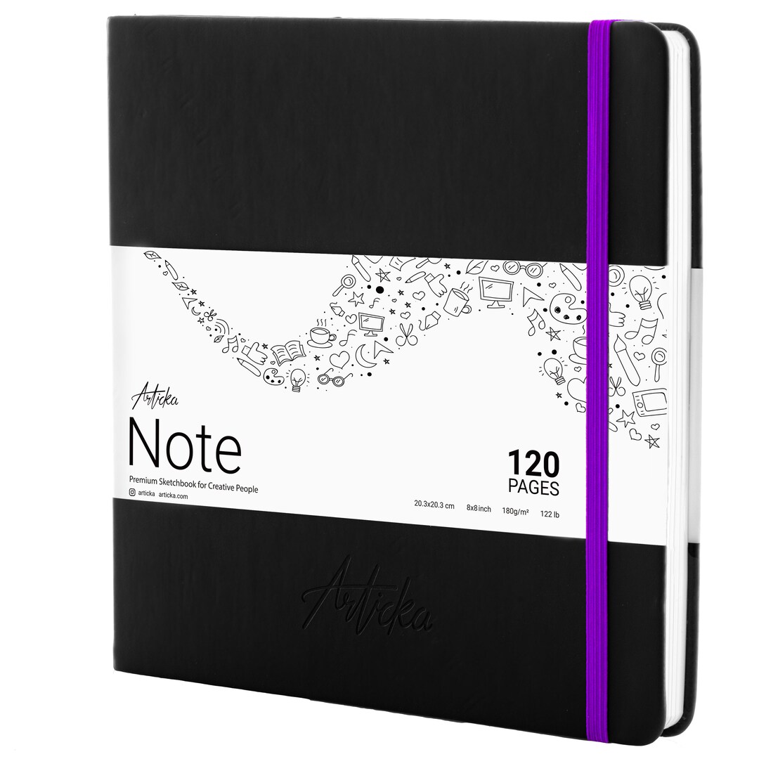 Articka Note Hardcover Sketchbook Square Hardbound Journal 8 X 8 Inch 120 Pages 180GSM Ideal for