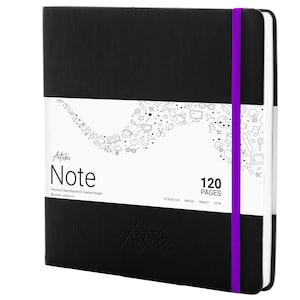 Articka Note Hardcover Sketchbook – Square Hardbound Journal – 8 x 8 Inch – 120 Pages – 180GSM - Ideal for Pencils, Graphite, Charcoal, Pen