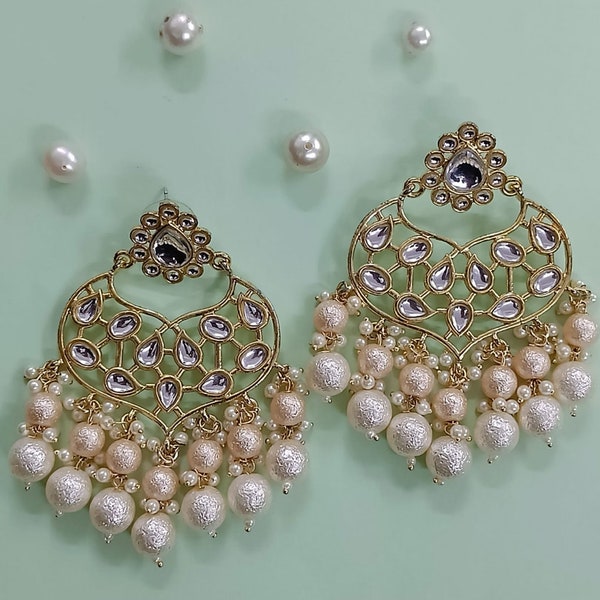 Kundan crystal earrings