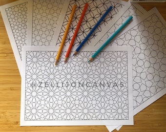 Islamic Geometry Coloring Pages Bundle | Coloring Pages | Islamic Crafts | Kids Activities | Adult Coloring