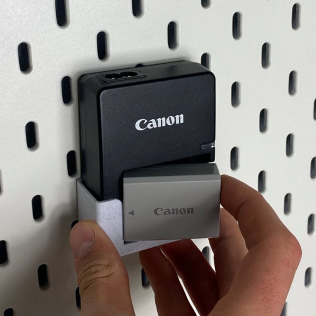 Canon Camera Battery Charger Holder for Ikea Skadis Pegboard/ Etsy