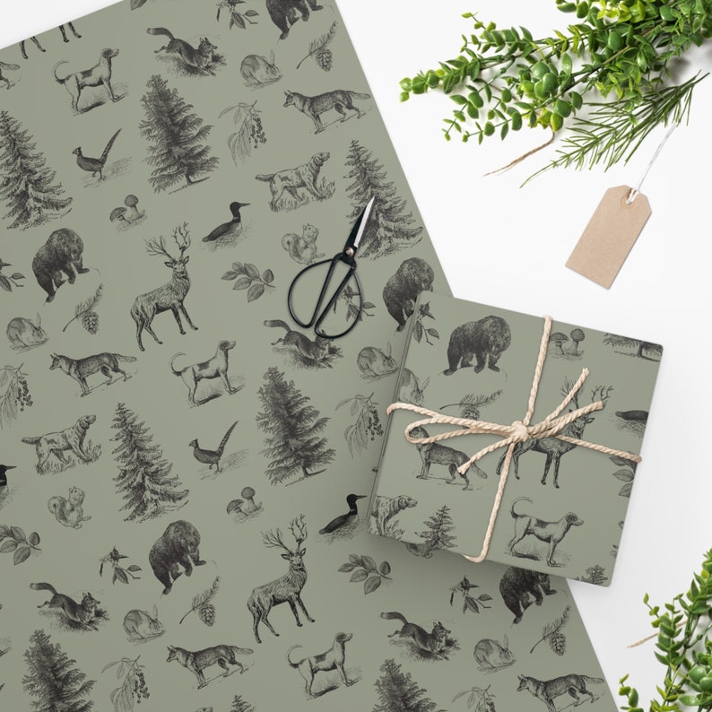 Vintage Style Hunting Wrapping Paper, Gift Wrap Etsy