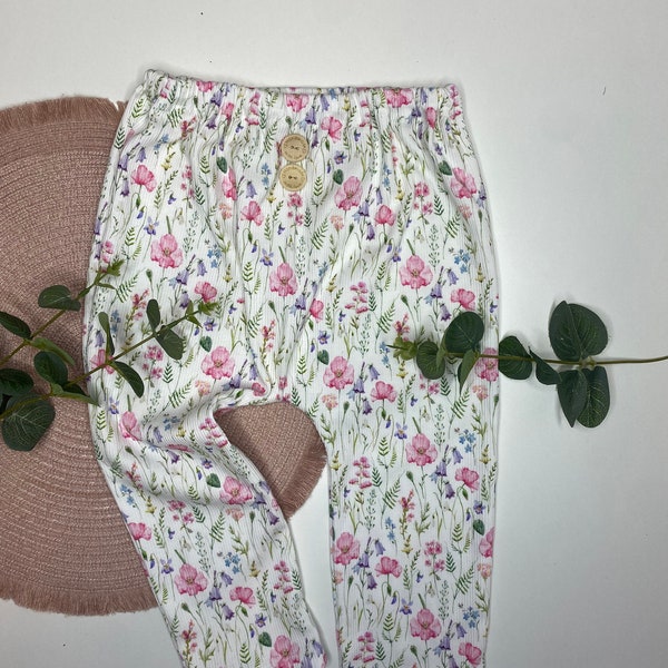 Hose, Kinderhose, Leggins, Blumen, Blumenstoff