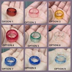 Chunky Resin Ring: Colorful Retro Statement Rings