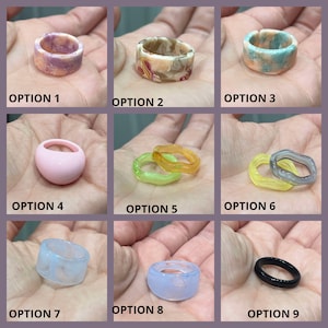 Chunky Resin Statement Ring: Colorful Retro 90s Style