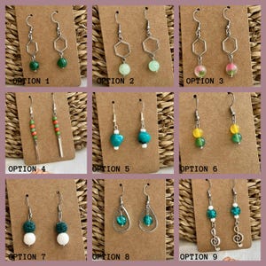 Handmade Dangle Earrings with Natural Gemstones – Boho Chic Jewelry in Green, Turquoise & Multicolor Beads