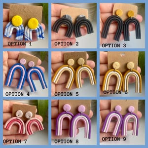 Rainbow Polymer Clay Earrings: Colorful Boho Statement Jewelry