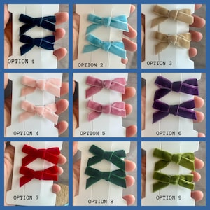 Mini Velvet Hair Bow Clips: Baby & Kids, Set of 2