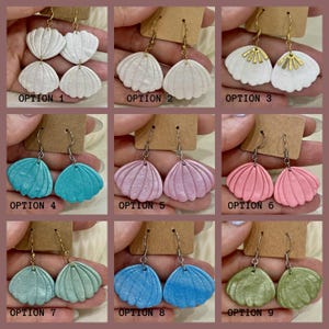 Polymer Clay Shell Earrings: Coastal Beach Jewelry