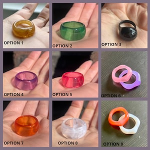 Handmade Chunky Resin Ring: Colorful 90s Statement Ring