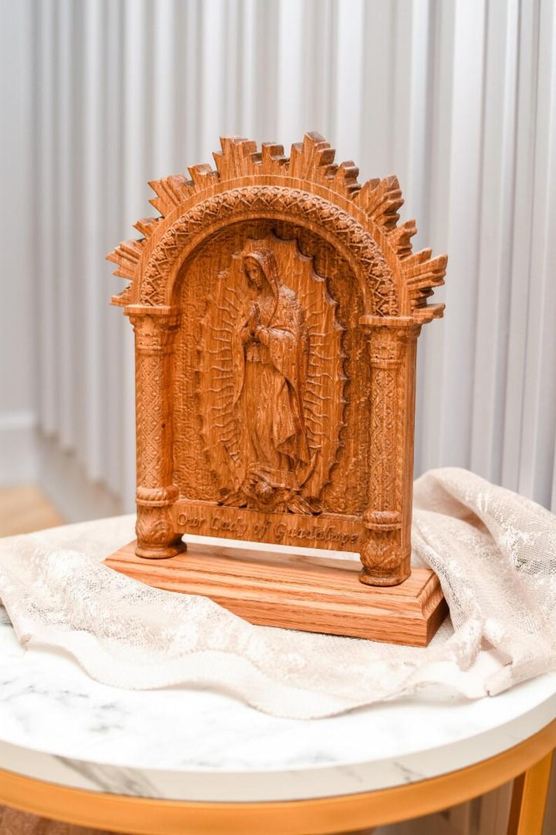 Our Lady of Guadalupe Wooden Icon, Catholic Wall Art, Virgin Mary Decor ...