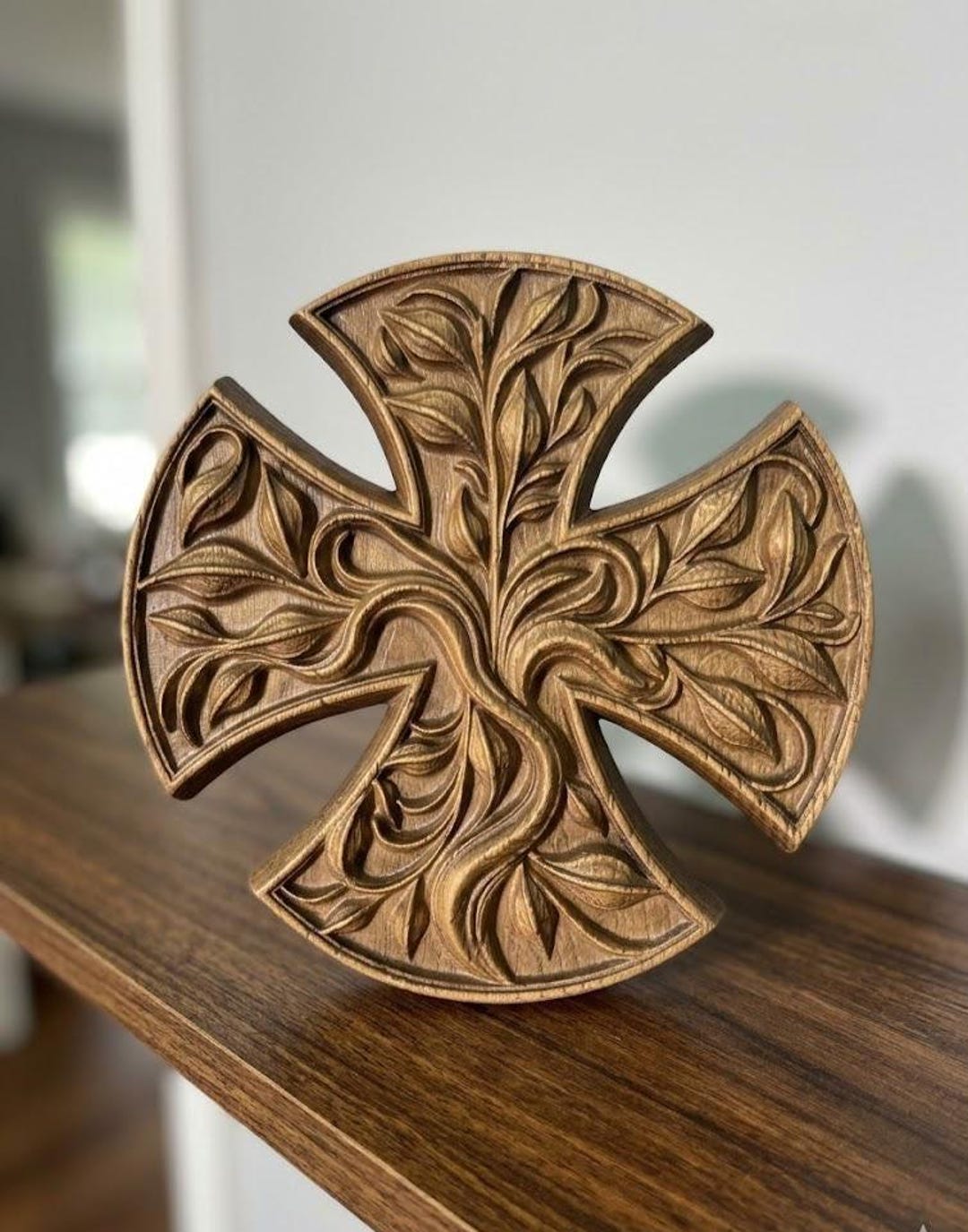 Tree of Life Wood Wall Art – Carved Wooden Decor, Spiritual Rustic Wall ...