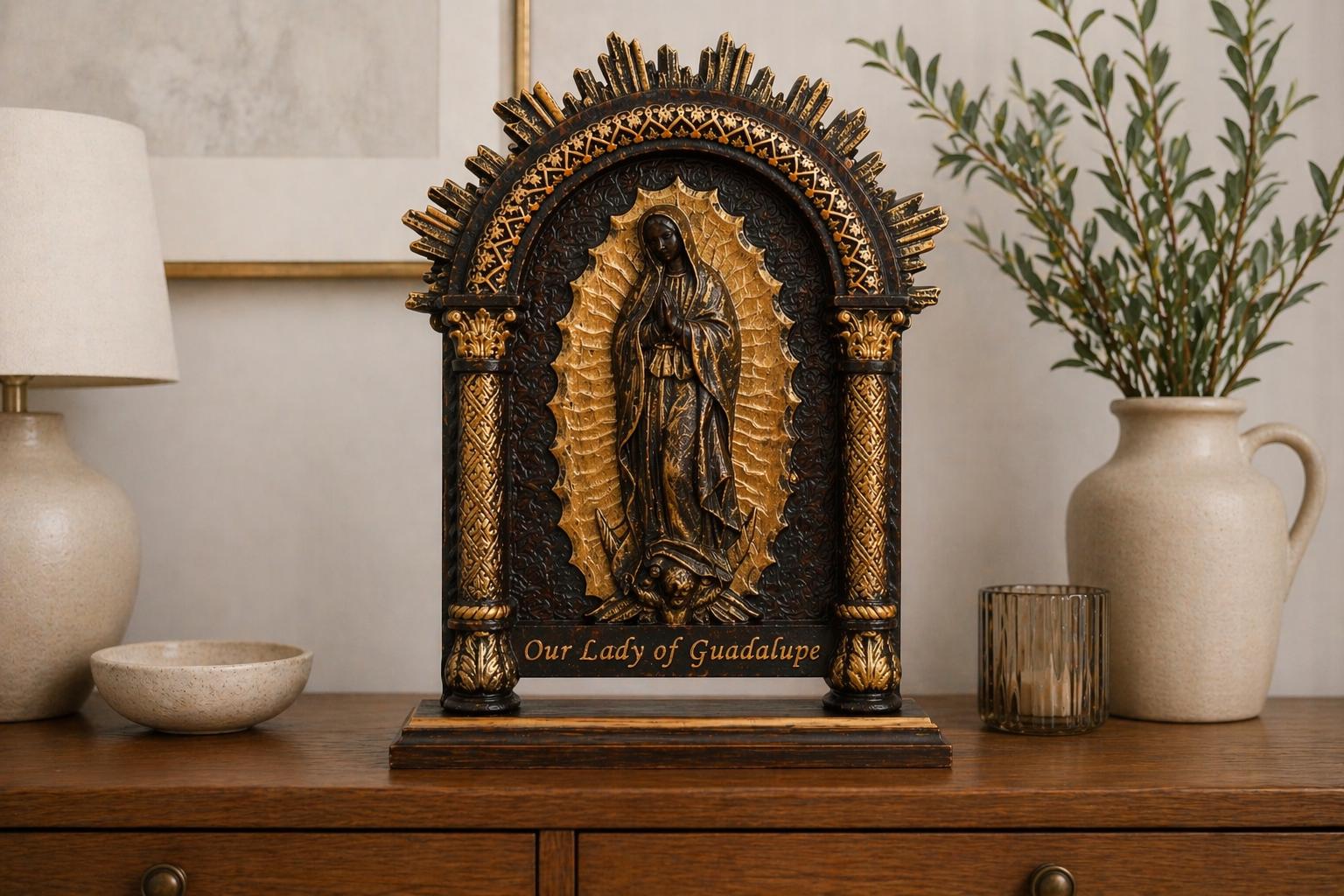 Our Lady of Guadalupe Wooden Icon, Catholic Wall Art, Virgin Mary Decor ...