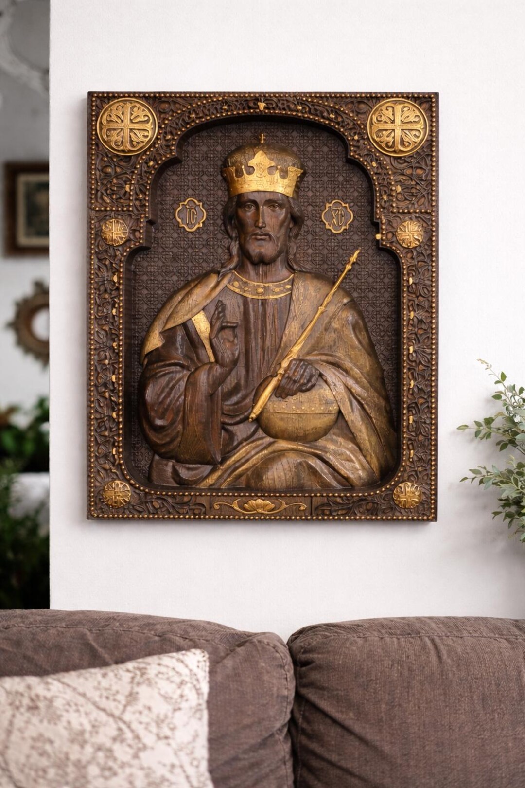 Jesus Christ Orthodox Icon – Christian Gift for Dad, Handcrafted ...