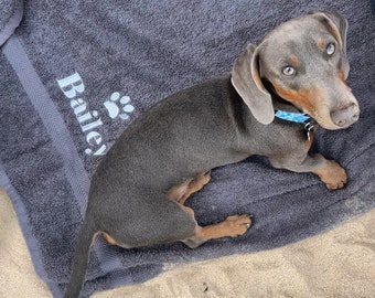 Personalised Embroidered Pet Towel, Personalised Puppy Towel, Custom Dog Towel