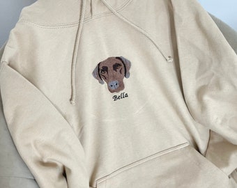 Custom Embroidered Pet Portrait Hoodie, Custom Embroidered Hoodie, Personalised Pet Hoodie, Custom Dog Portrait, Pet Face Hoodie