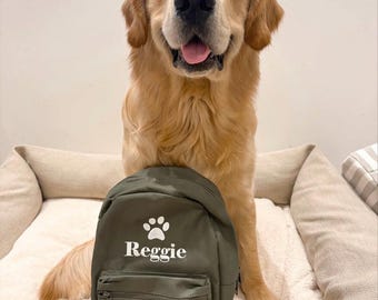 Personalised Embroidered Dog Backpack, Custom Pet Rucksack