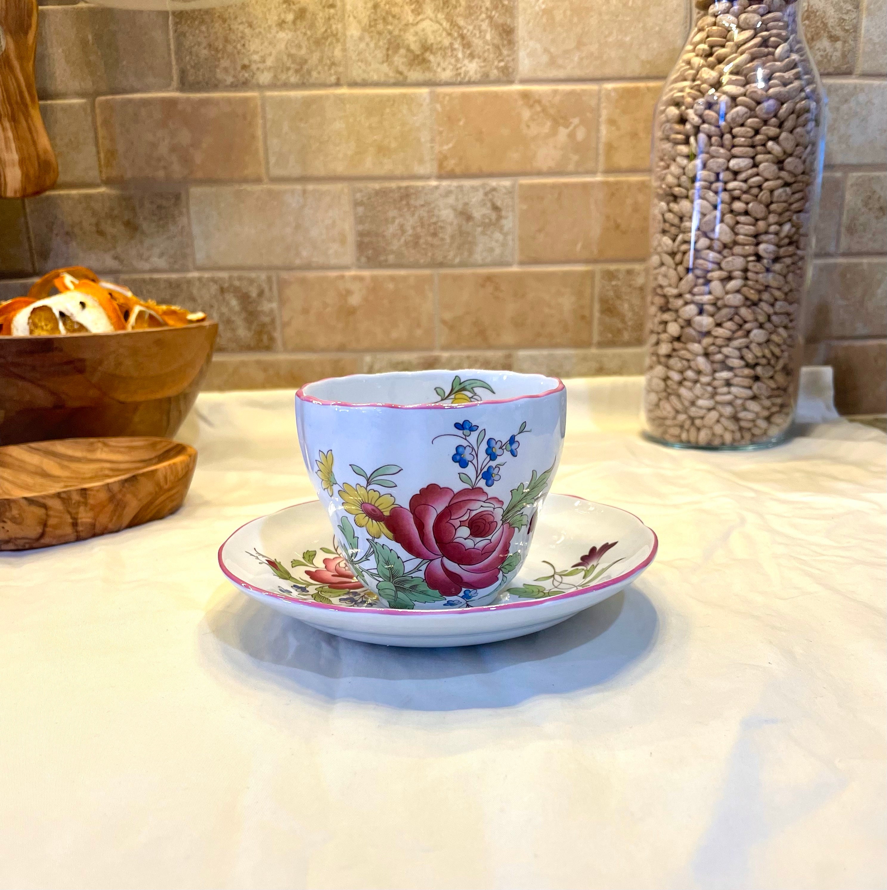 Spode Marlborough Sprays England Teacup and Saucer Etsy