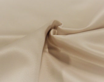 London Beige, Easy Care Satin Effect Fabric, 325cm Roll Width, Sold by the Metre, Fat Quarter, Free UK Delivery