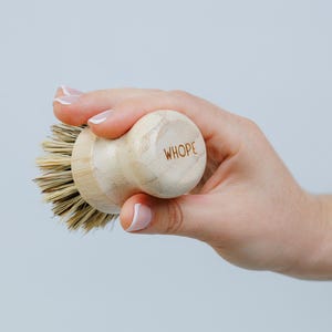 Bamboo Dish Brush Sisal Pot Scrubber, Plastic-Free Kitchen