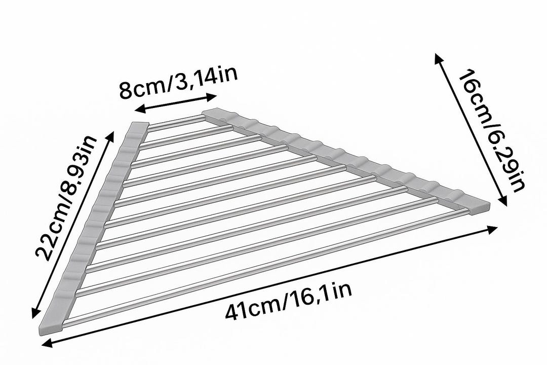 Triangular Stainless Steel Sink Drying Rack | Roll-up Dish Drainer - Etsy
