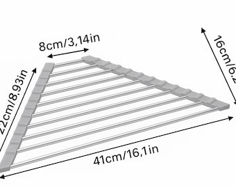 Triangular Stainless Steel Sink Drying Rack | Roll-Up Dish Drainer