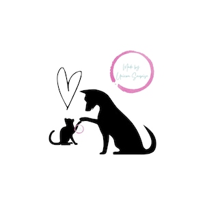 Dog and Cat Friends PNG | Kitten and Puppy Clipart | Canine and Feline Svg Jpg Png Instant Download