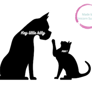 Hey Little Kitty PNG | Dog and Cat Talking Clipart | Canine and Feline Svg Jpg Png Instant Download