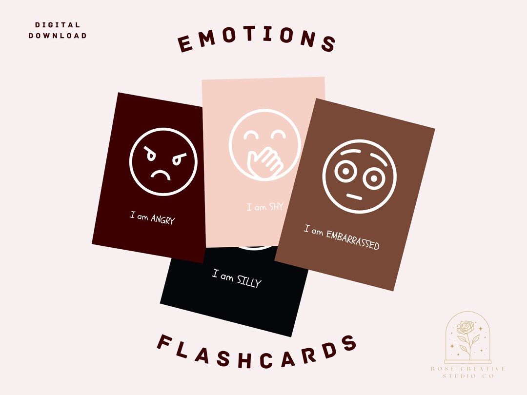 Emotion Flashcards Digital Download/printable Etsy