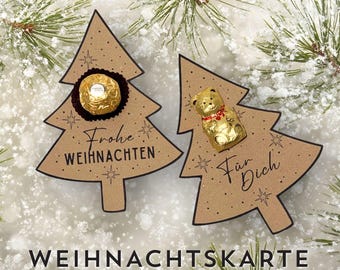 Weihnachtskarten Baum Vorlage · Ferrero & Lindt Halter · Kleine Geschenkidee Tischdekoration Weihnachten   · Weihnachten PDF zum Ausdrucken