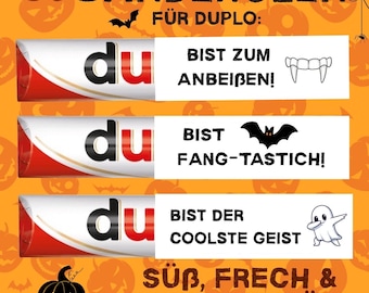 Halloween 36 Duplo Banderolen – Lustige Sprüche zum Ausdrucken – Süß, frech & fang-tastisch – PDF Download