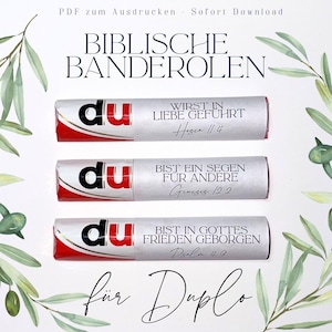 Biblische Banderolen für Duplo | 42 christliche Verse | PDF Vorlage zum Ausdrucken | Geschenkidee | Sofort-Download
