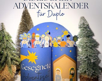Vorlage Christlicher Adventskalender für Duplo – Biblische Sprüche & Krippe - 24 Bibelverse - DIY - PDF Printable - Sofort Download