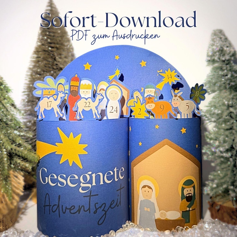 Stilvolle Adventskalender Mit Krippe Fotos