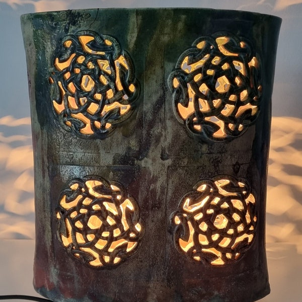 Lampe de table en céramique Raku /lampe d'ambiance raku/lampe de table en céramique /lampe de bureau en céramique vintage/