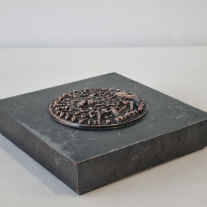 Vintage Hungarian metal artwork/Mid-century copper metal box / Modern vintage bronze box/vintage  handmade metal decoration