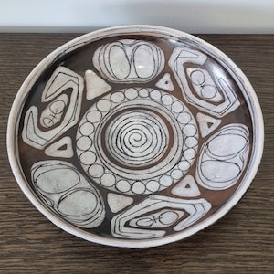 Mid-century modern ceramic plate by Hungarian artist/Modern wall ceramic from '70s/ /Hungarian studio  pottery ,ceramic bowl
