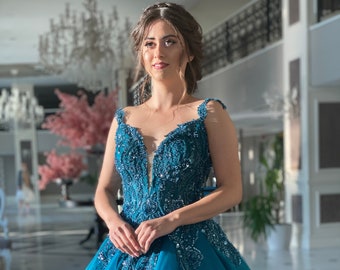 blue engagement dress