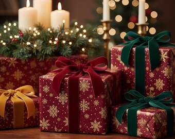 Golden Snowflakes Gift Wrapping Paper