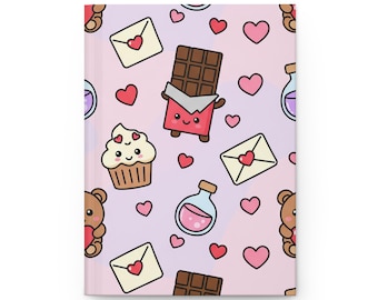 Girls Notebook - Gift for Her  Heart Pattern Journal