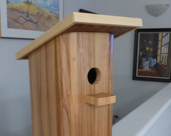 105:  Canadian Cedar Rounded Rectangular Bird Nesting House