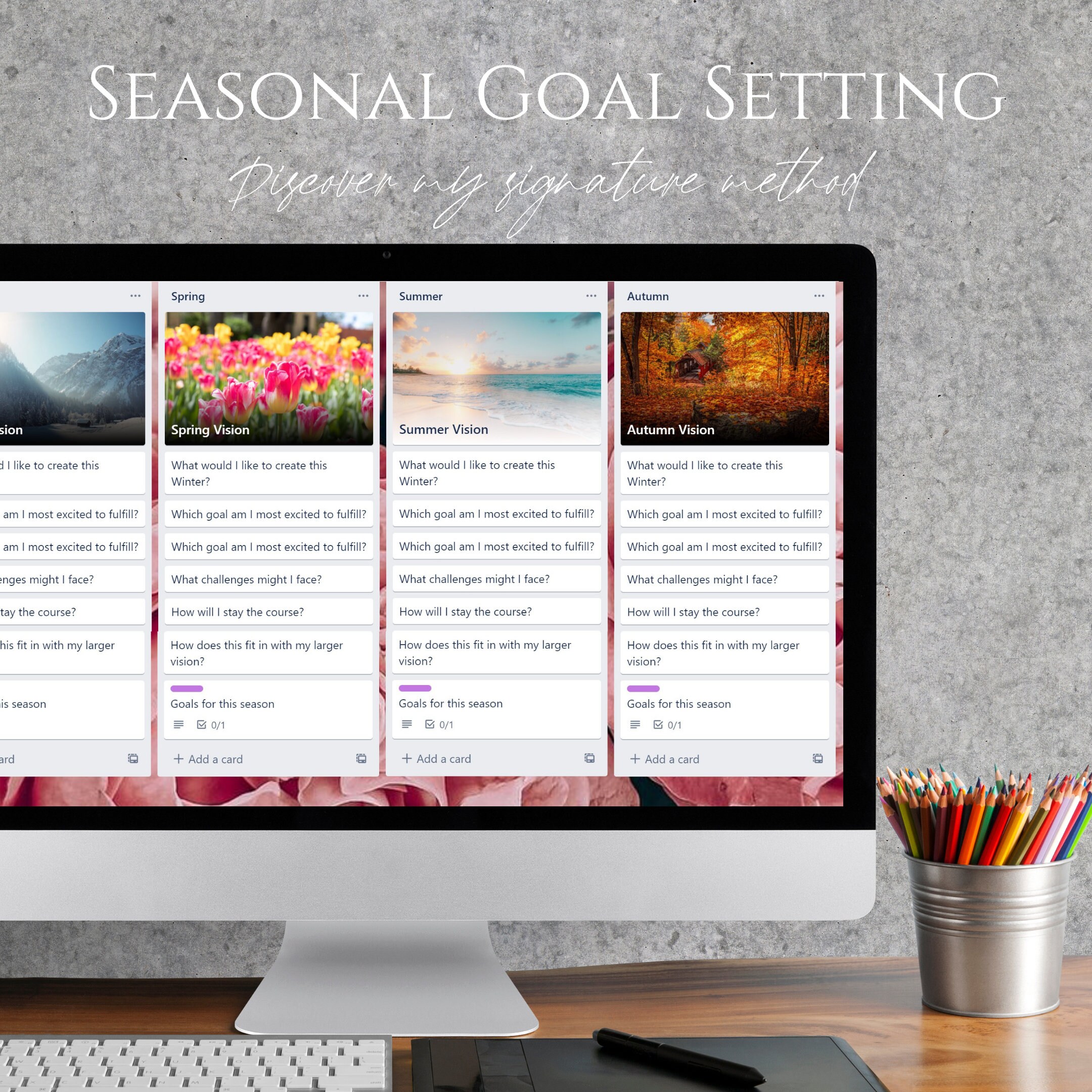 Trello Vision Board Planner Goal Creation and Setting Digital Planner