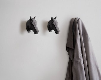 Geometric Horse Hook: 3D Printed Hanger and Furniture Handle