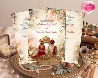 Anand Karaj Ceremony Template | Instant Download | Digital Download Sikh Wedding Invitation Video | Luxury Floral invitation
