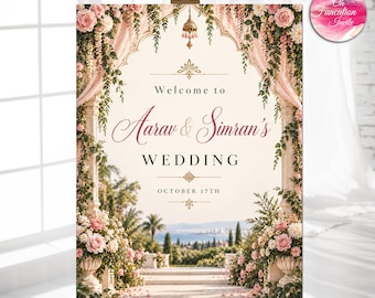 Indian Wedding Welcome Sign Template, Indian Wedding Sign, Indian Wedding Signs, Indian Wedding Decor, Wedding Sign, Wedding Welcome Signs