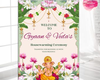 Editable Indian housewarming invite, Gruhapravesham invite, Housewarming Invites, Grihapravesh Invite card, Vaastu pooja invite, Grah Shanti