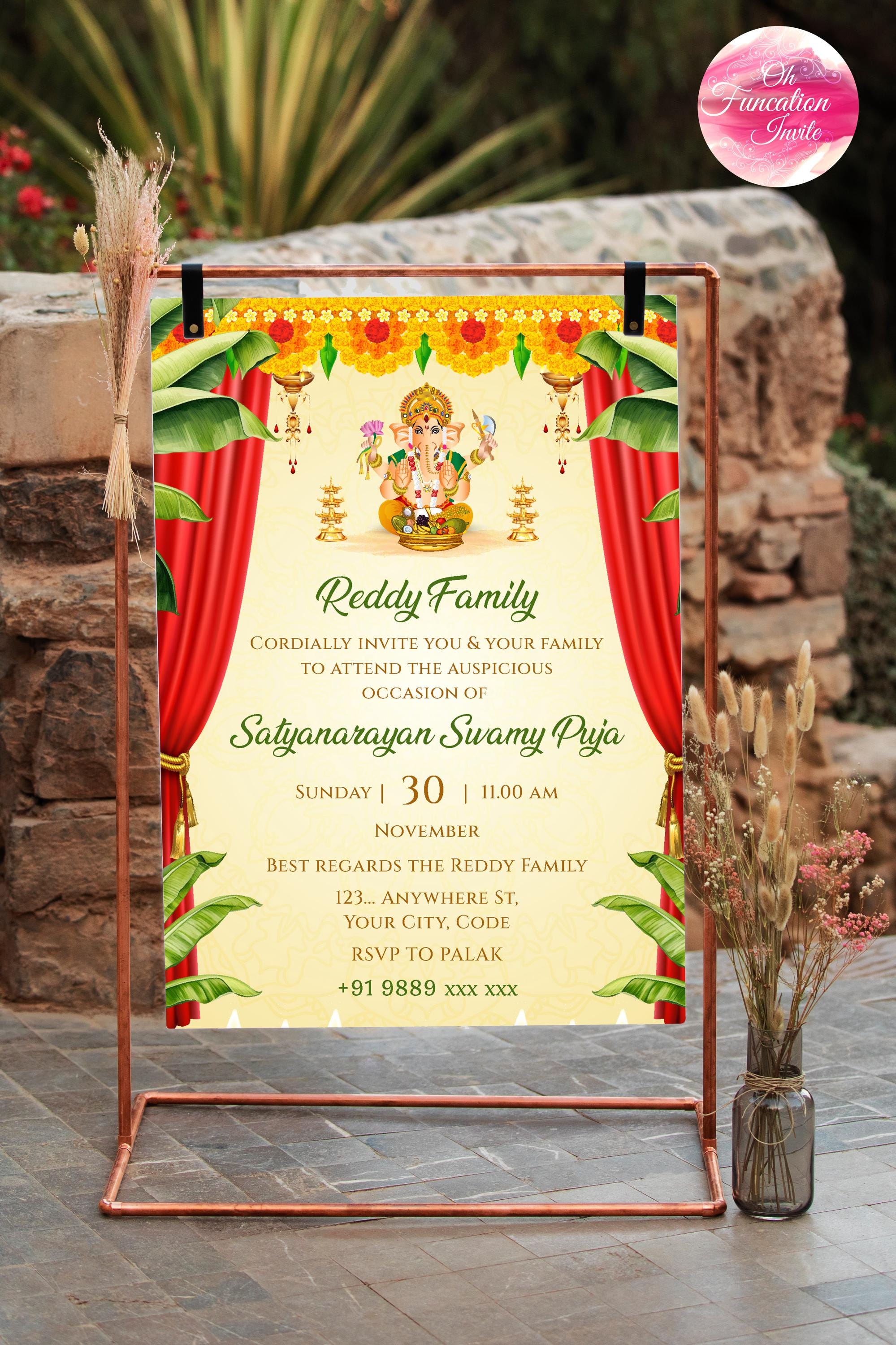 Gruhapravesam Invite as Tamil Housewarming Invite Telugu, Digital ...