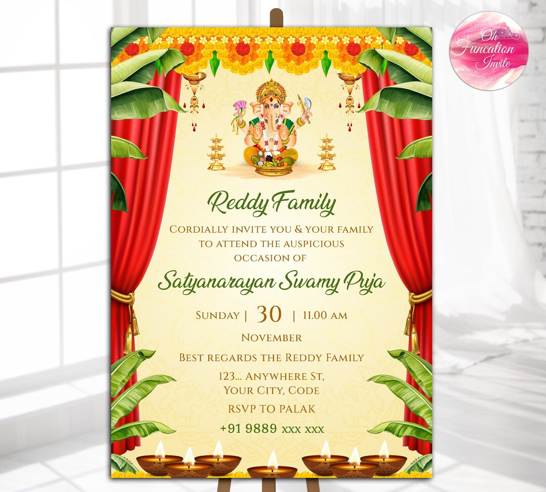 Gruhapravesam Invite as Tamil Housewarming Invite Telugu, Digital ...