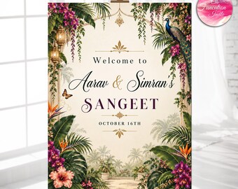 Sangeet Welcome Sign Indian Sangeet Decor, Indian Sangeet Sign as Sangeet Poster, Indian Wedding Sangeet Sign as Indian Wedding Welcome Sign