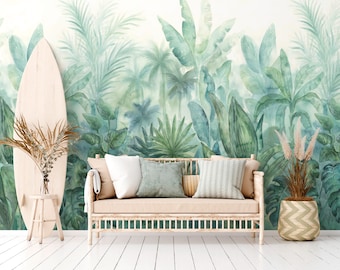 NEWROOM non-woven wallpaper [2.8 x 2.65 m] seamlessly large areas possible - photo wallpaper jungle palm trees palm leaves Made in Germany